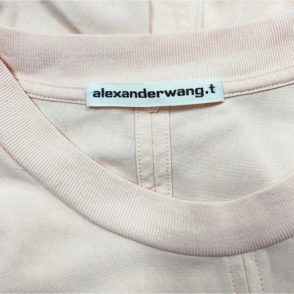T BY ALEXANDER WANG Pink Ruched Round Neck Dress - Picture 15 of 15